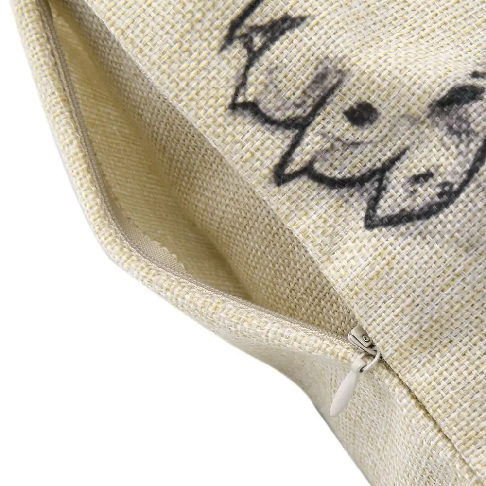 45*45CM Funny Lovely Animal Dog Pattern Office Cushion Pillow Cover Cotton Linen Decorative Pillows Pillowcases Covers 5 Types