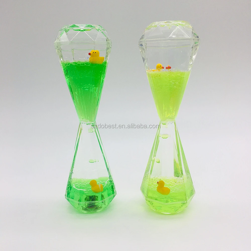 acrylic promotion gift colorful 2 minute 3min liquid hourglass