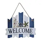 WINOMO WELCOME Sign Plaque Wooden Hanging Nautical Wall Decor Beach Theme Cafe Store Door Decor