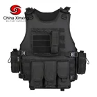 XINXING Army Police Outdoor Black Polyester Tactical Vest Military Combat Security Guard Vest with Molle Pouches TV03
