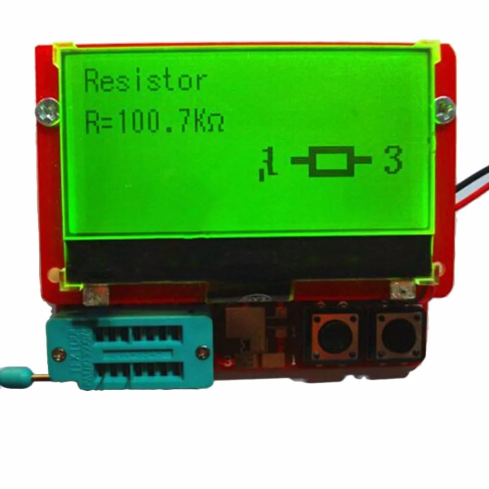 Mega328 Transistor Tester Diode Triode inductor Capacitance ESR Meter Digital led MOS NPN tester meter 12864 Graphic DC 9V