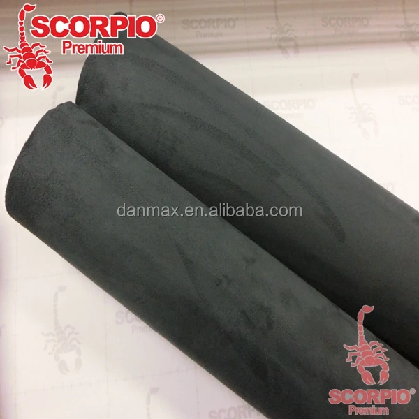 self-adhesive dark grey suede velvet textile fabric vinyl