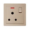 SHARE Champagne Gold Panel Quality Assured European standard 3 Pin Plug 15A switched socket
