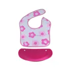 Waterproof PEVA Baby Bibs With Detachable Food Pocket