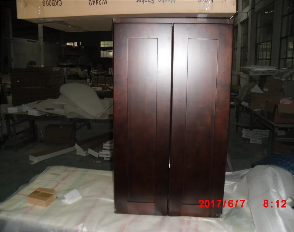 High Quality Wholesale Expresso Shaker Solid Wood Modular Kitchen Cabinet Design