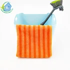 High quality cleaning cloth orange strip microfiber towel