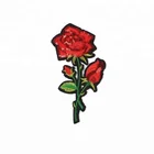 floral embossed sequin 3d flower custom embroidery rose patch for clothing