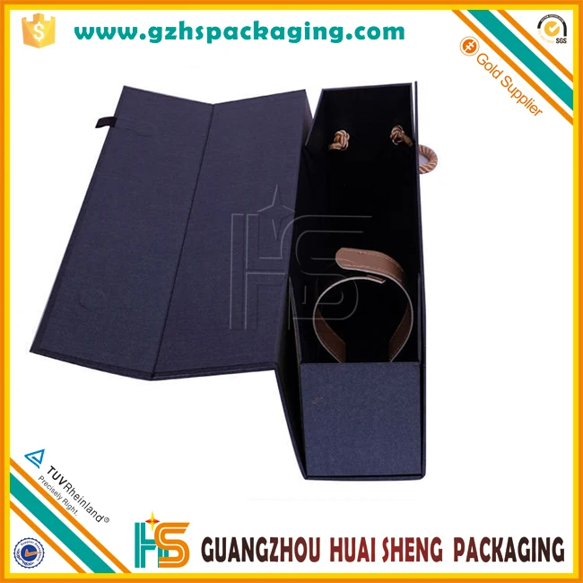 hot sale rigid cardboard wine bottle holder gift box for single