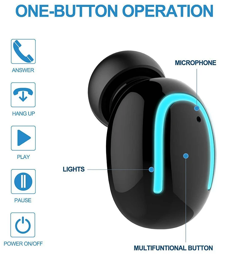 2019 hot sell mobile earphone Mini Stereo Wireless bluetooth 4.2 earphone For Mobile Phone - ANKUX.COM