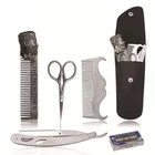 JDK Metal Beard Hair Comb Barber Shaving Razor Kit with Black Beautiful Case