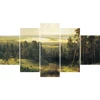Green forest multi panel 5-piece canvas painting wall art printings drop shipping