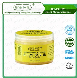 oem/odm private label natural lemongrass and ginger body scrub