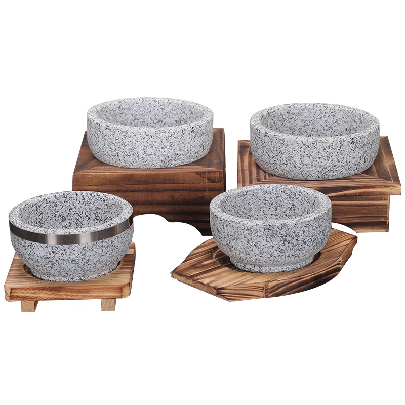Coreano piedra pan arroz mezclado piedra utensilios de cocina/Granito olla con tapa/piedra cazuela