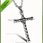 Crystal Silver Chain Pendant Necklace New Gifts Unisex Men's Women Silver Stainless Steel Cross Pendant Necklace Chain