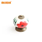 Hand Painted Moroccan flower round Ceramic cupboard dresser drawer Knobs