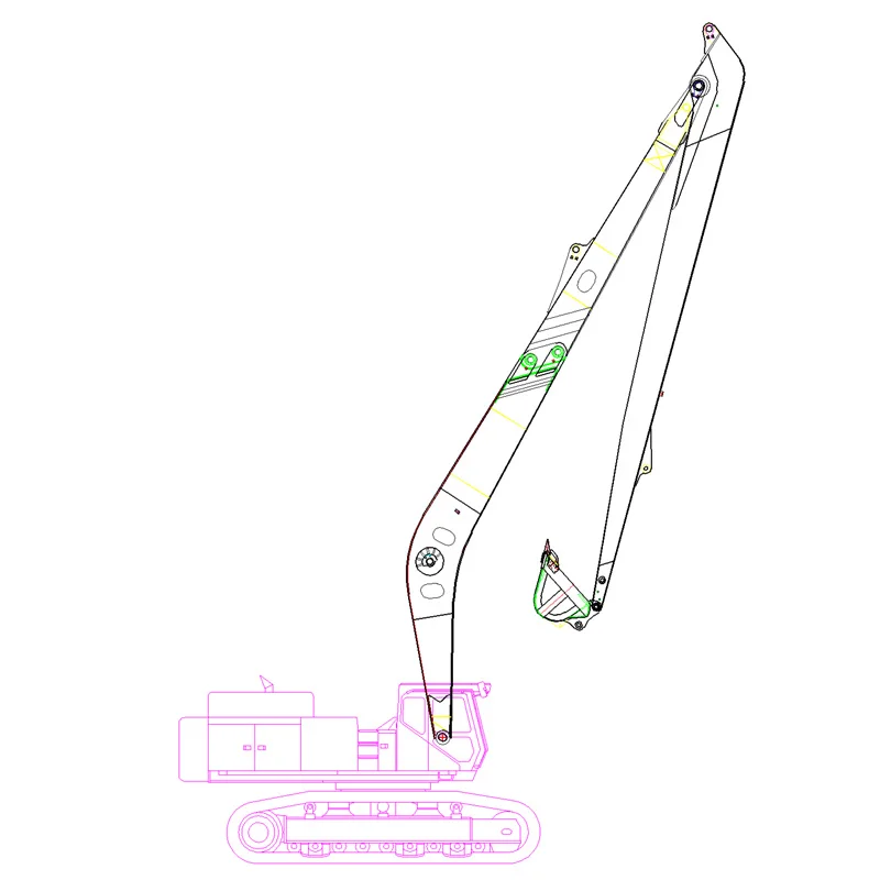 18 Meters Total Length Long Reach Boom for Kobelco SK330 with Max Reach Distance 17600 mm