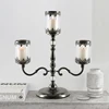 Wholesale 3 Arms Glass Crystal Candlestick Holder Gold Candelabra With Metal Stand
