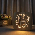 Children Small Woodenbed Lamp 3D Night Light For Kids Led Night Light