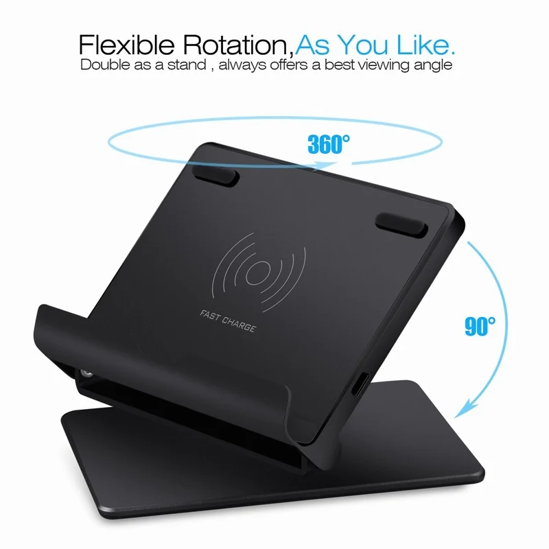Portefeuille Fast Wireless Charger Stand Aluminum Universal Phone QI Wireless Charging for iPhone 8 X Plus Samsung Galaxy S8 S7 (4)