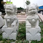 Marble Carving Large Stone Foo Dog Statue for Sales