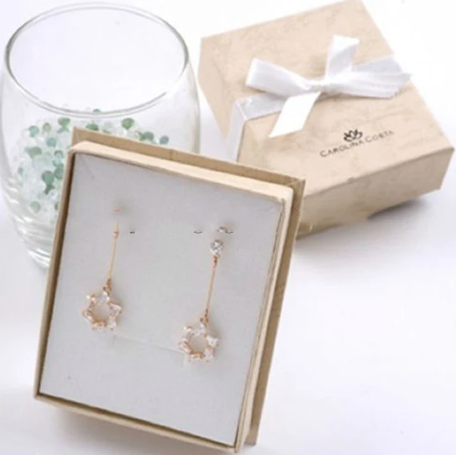 luxury elegant paper jewelry ring earring gift box with sponge