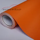 Carbon Fiber Vinyl Orange 3D Carbon Fiber Car Wrap Vehicle Full Wraps With Air-release