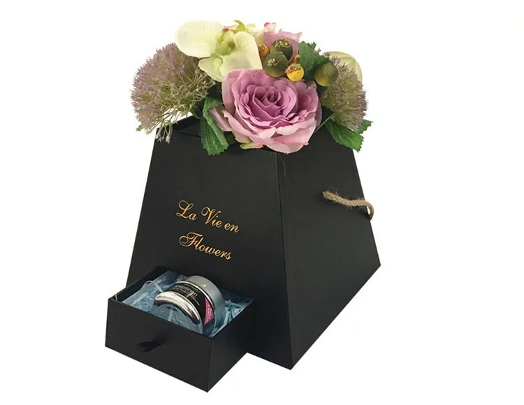 Wholesale high quality beauty cardboard paper flower box with drawer.jpg