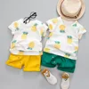 Baby Boys Girls Summer Clothes Fashion Cotton Set Printed Fruit Sports Suit For A Boy T-Shirt + Shorts Children'S Clothing