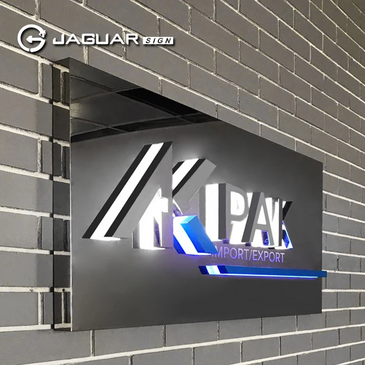 Custom Polished Stainless Steel Company Name Logo Illuminated Sign Board View Illuminated Sign Board Jaguar Sign Product Details From Sichuan Jaguar