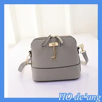 hogift retro styling pu leather shoulder bag fashion shell bag