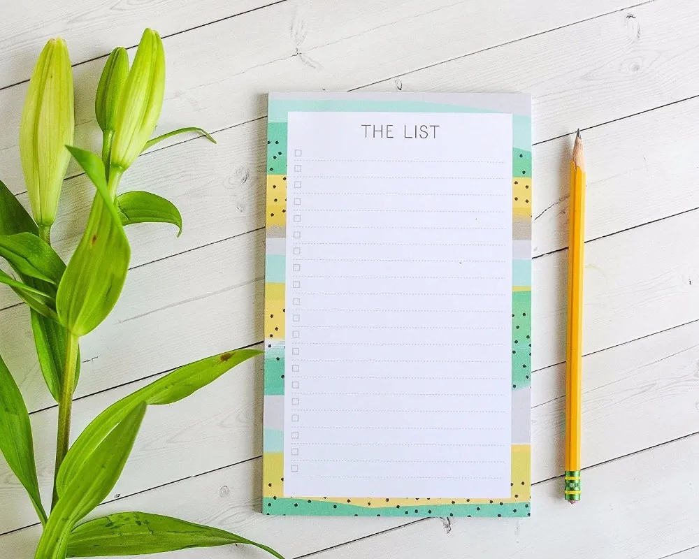 customized notepad to do list