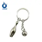 Promotional gifts metal 3D mini bowling ball keychain