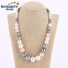 8-16mm colorful graduated shell fashion newest statement pearl necklace