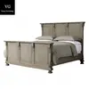 French Elegant Home King Queen size Bed of wooden Furniture