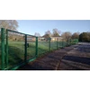 Black Anti climb iron rod double wire mesh fence, fence panel, galvanized double wire fence