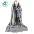 China import muslim plain scarf arab Islamic embroidered shawl hijab