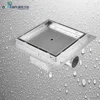 Bathroom kitchen hotel balcony square copper floor drain with removable cover invisible stainless steel floor drainage