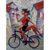 Full Square Round Diamond Painting Comic 5d Diy Diamond Embroidery Ride A Bike Home Decor Picture Mosaic Rhinestone