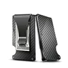 Factory low MOQ custom RFID carbon fiber men's wallet metal money clip slim wallet