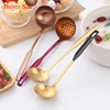 Stainless Steel 304 Colored Kitchen Tool Long Handle Skimmer Soup Ladle