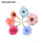 Cloth Red Rose Flower Hair Clip Hairpin Headdress Hair Accessories For Bridal Wedding Women Accessories