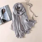 Muslim white ladies simulated silk scarves chales for painting