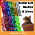 Hot Selling Summer Special Glitter Colour Soft Silicone Pet Nail Caps Cat Claw Nail Protector With Free Glue And Applicator