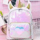 New Trendy Fashion Magic Glitter Sequins Fabric School Backpack Multicolor Lady Traveling Magic School Backpack