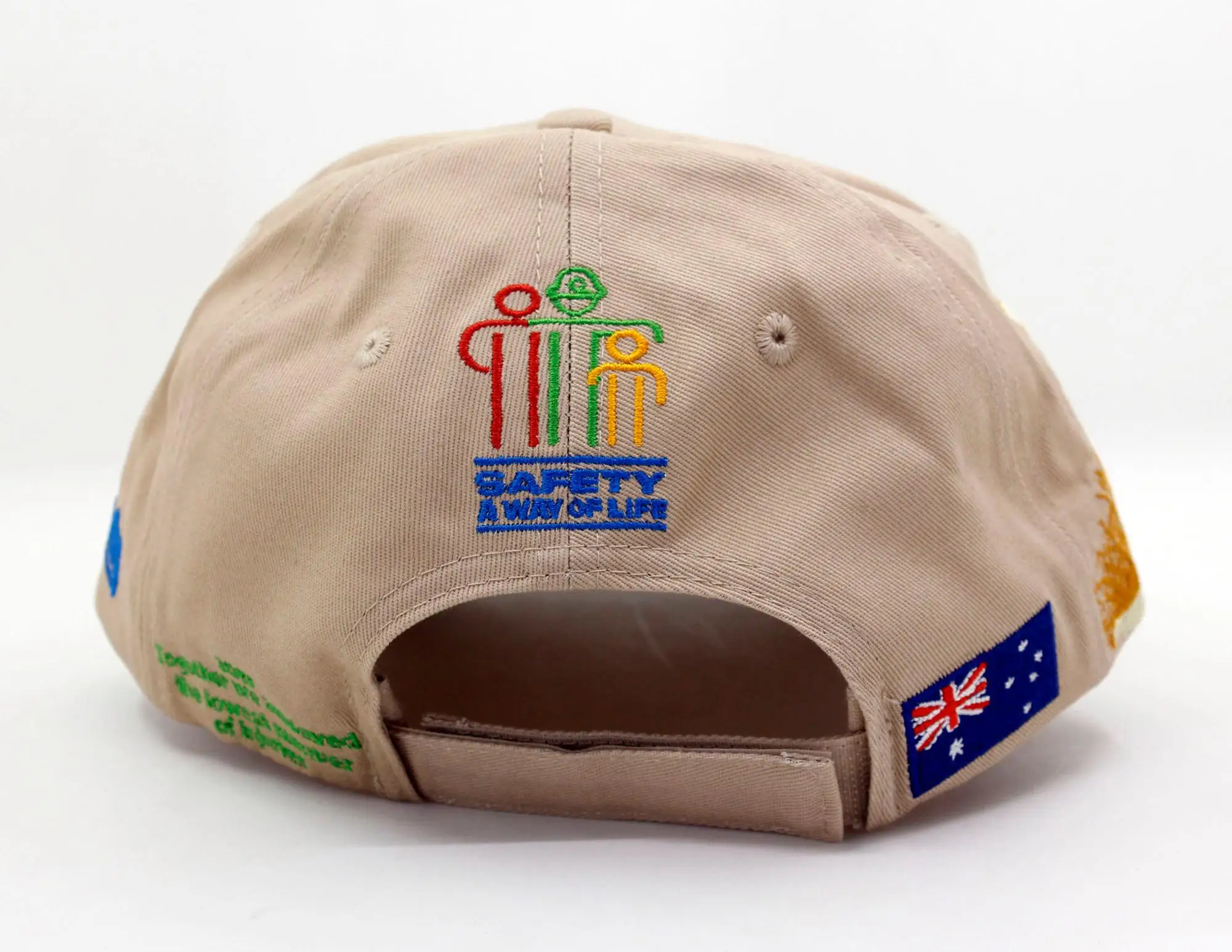 Wholesale 6 panel structured khaki embroidered baseball cap