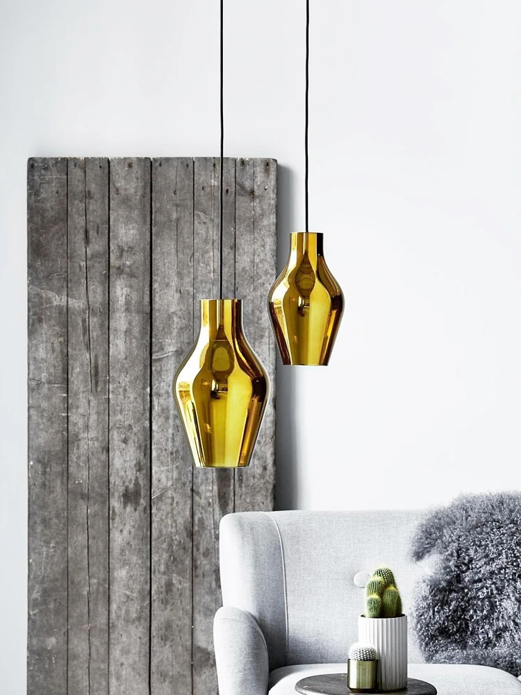 Nordic bar postmodern creative personality dining room bedroom bedside simple LED glass chandelier lights