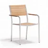 Best quality norway outdoor restaurant furniture 304 stainless steel teak wood stacking teak restaurant chairs (272)