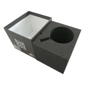 top and bottom gift box with black foam insert for cup packaging