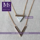 Fashion design handmade gold necklace models with marble pendant