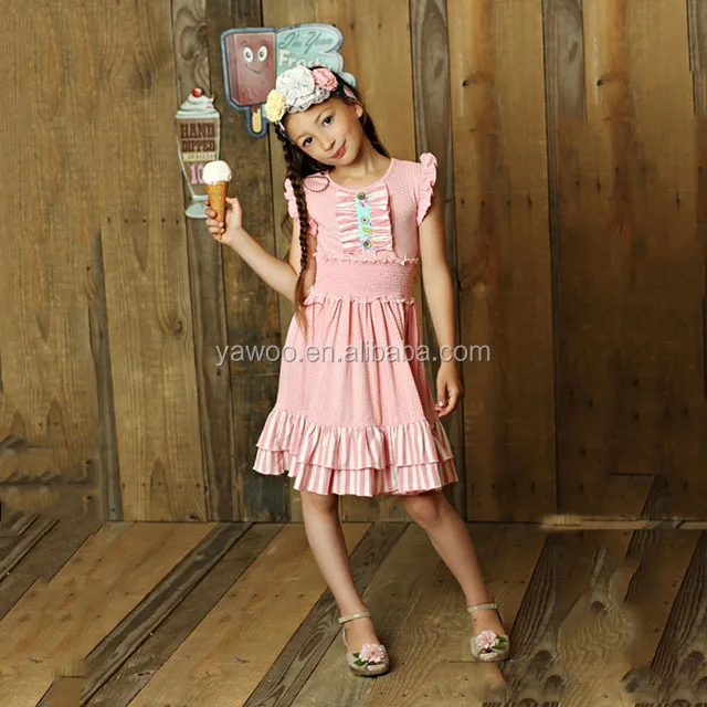 2018 china baby pink slim girls party dress design baby dress